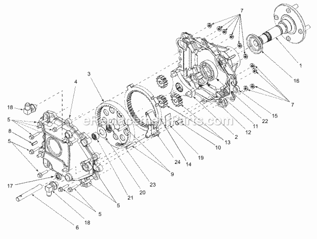 Final Drive Assembly Diagram and Parts List for 365L (53CA1D5K100) (2001) Cub Cadet Lawn Mower
